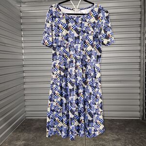 LuLaRoe Multicolor Geometric Midi Dress